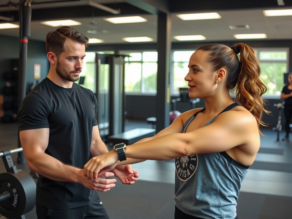 Personal training session with professional coach