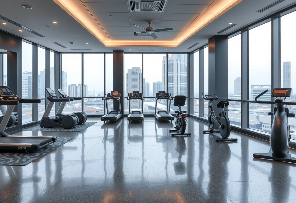Modern gym interior with premium equipment and spacious layout